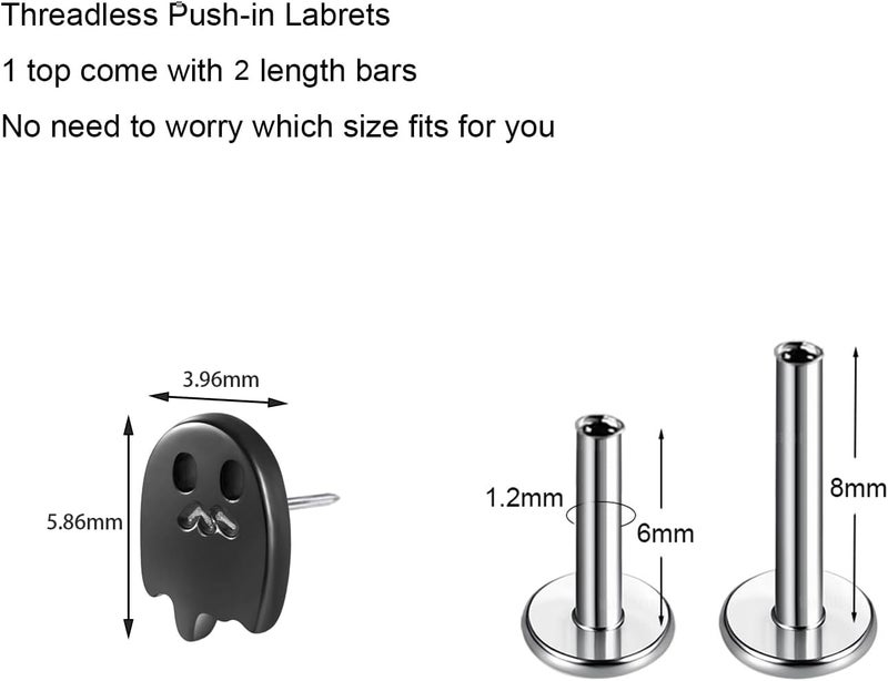 TOMIDES 1Pcs G23 Titanium Flat Back Earrings Studs 16g F136 Implant Grade Titanium Labrets Press Fit Threadless Push In Dainty Cartilage Helix Conch Lobe Lip Tragus Piercing Jewelry - Image 2